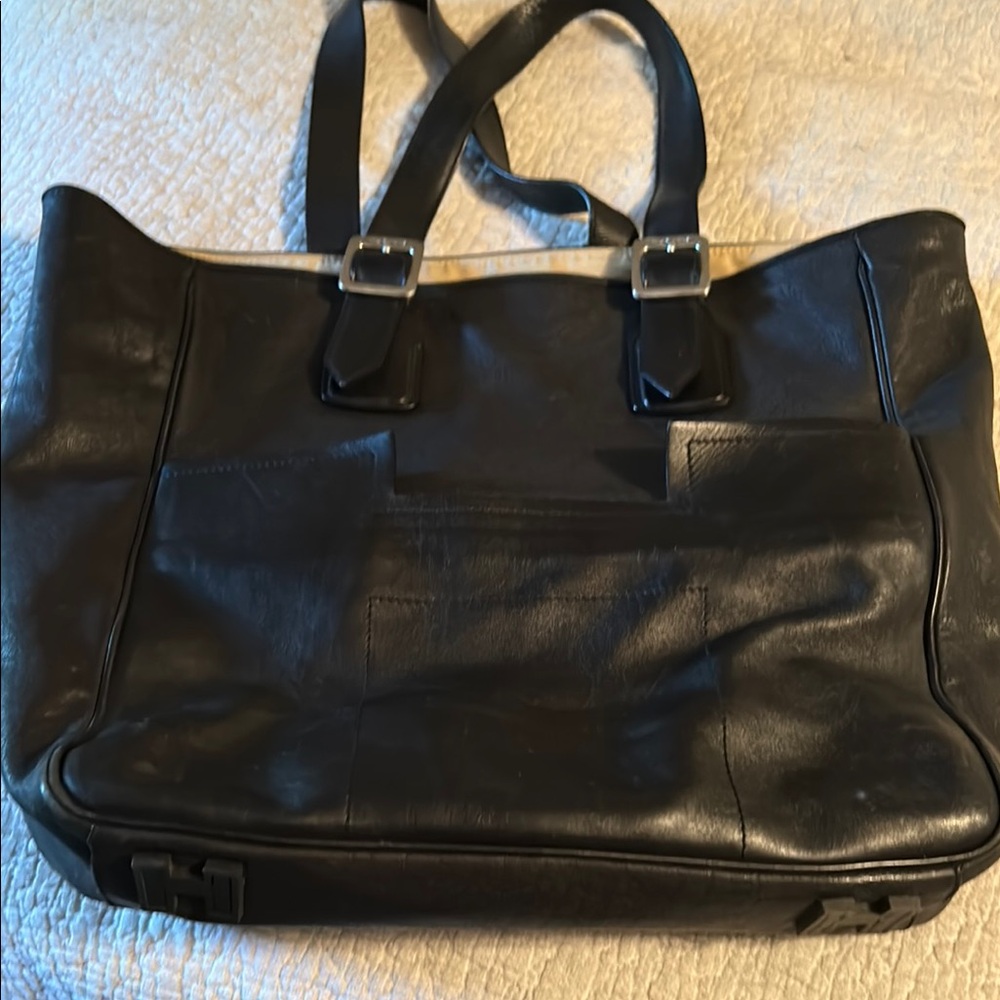 Hunter Black Tote Bag Structured Leather